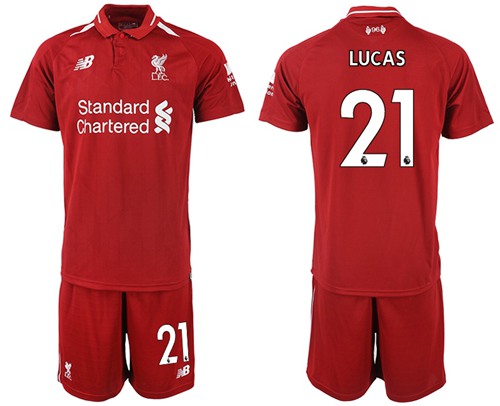 Liverpool #21 Lucas Red Home Soccer Club Jersey